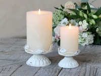 Kerzenständer shabby chic Blatt Dekor weiß